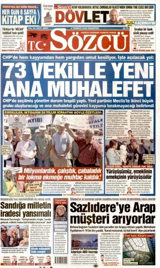 Sözcü Gazetesi bugünkü manşeti - 6 Temmuz 2026