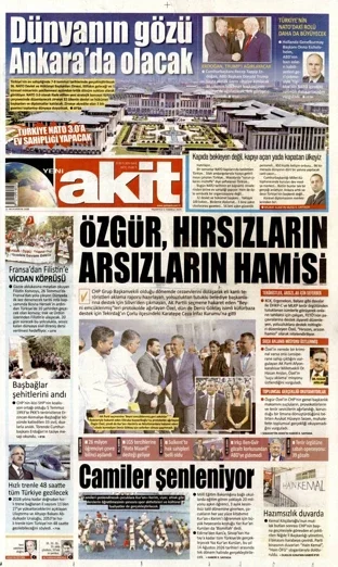 Yeni Akit Gazetesi bugünkü manşeti - 6 Temmuz 2026