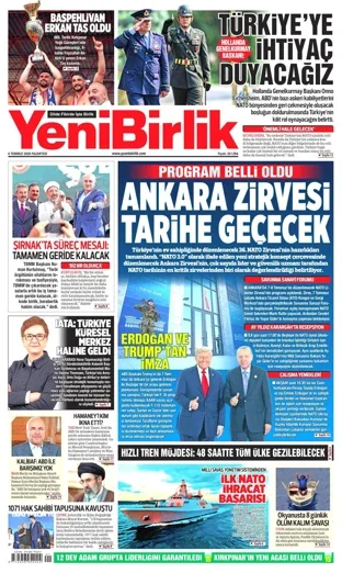 Yeni Birlik Gazetesi bugünkü manşeti - 6 Temmuz 2026