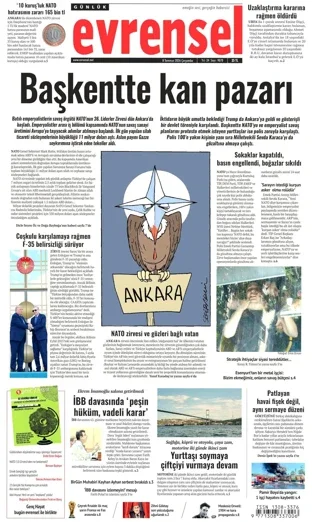 Evrensel Gazetesi 8 Temmuz 2026 günün manşeti