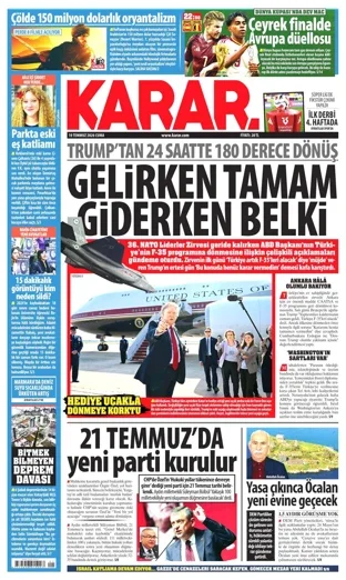 Karar Gazetesi 10 Temmuz 2026 günün manşeti