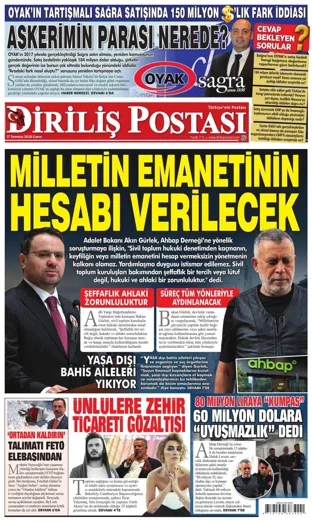 Diriliş Postası Gazetesi 17 Temmuz 2026 günün manşeti