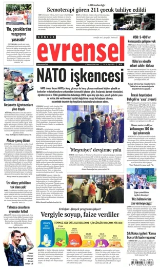 Evrensel Gazetesi 17 Temmuz 2026 günün manşeti