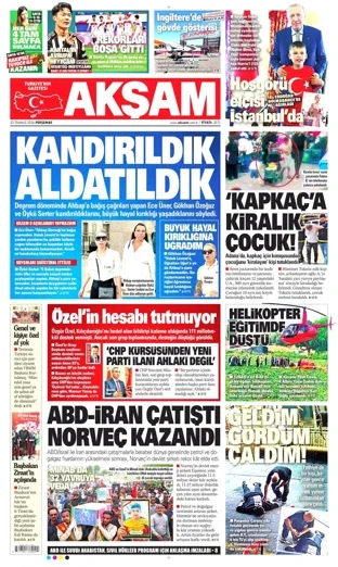 Akşam Gazetesi 23 Temmuz 2026 günün manşeti