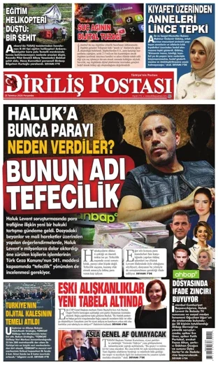Diriliş Postası Gazetesi 23 Temmuz 2026 günün manşeti