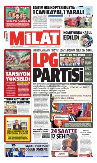 Milat Gazetesi 23 Temmuz 2026 günün manşeti