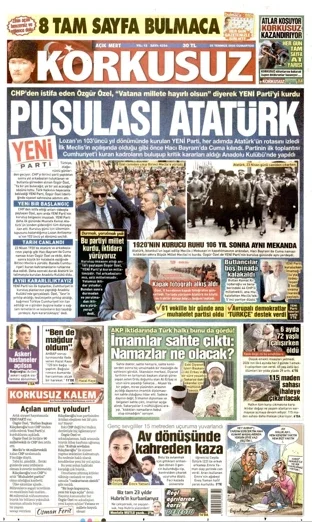Korkusuz Gazetesi 25 Temmuz 2026 günün manşeti