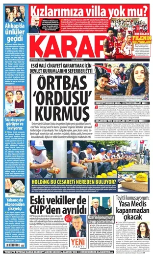 Karar Gazetesi 28 Temmuz 2026 günün manşeti