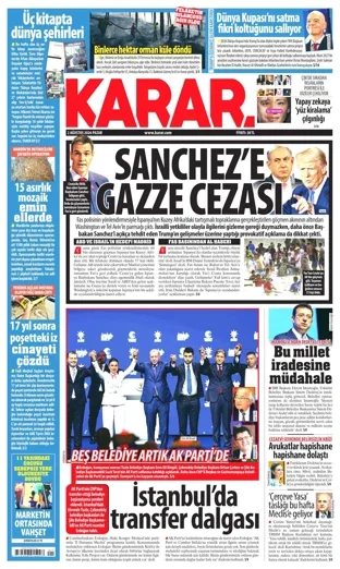 Karar Gazetesi 2 Ağustos 2026 günün manşeti