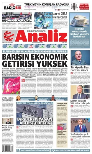 Analiz Gazetesi 7 Ağustos 2026 günün manşeti