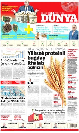 Dünya Gazetesi 7 Ağustos 2026 günün manşeti