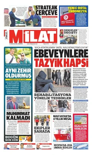 Milat Gazetesi 10 Ağustos 2026 günün manşeti