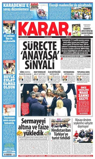 Karar Gazetesi 11 Ağustos 2026 günün manşeti