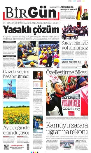 Birgün Gazetesi 12 Ağustos 2026 günün manşeti