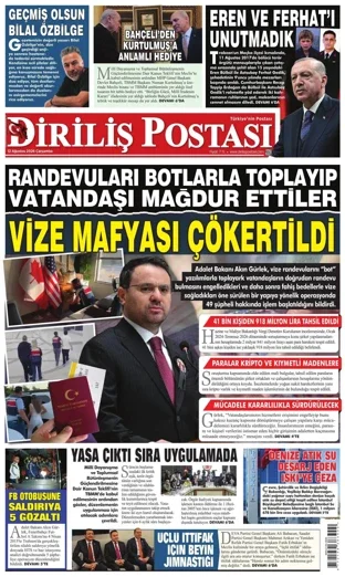Diriliş Postası Gazetesi 12 Ağustos 2026 günün manşeti