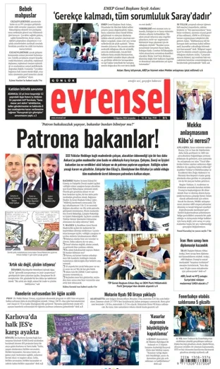 Evrensel Gazetesi 12 Ağustos 2026 günün manşeti