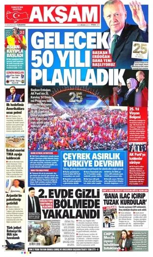 Akşam Gazetesi 15 Ağustos 2026 günün manşeti