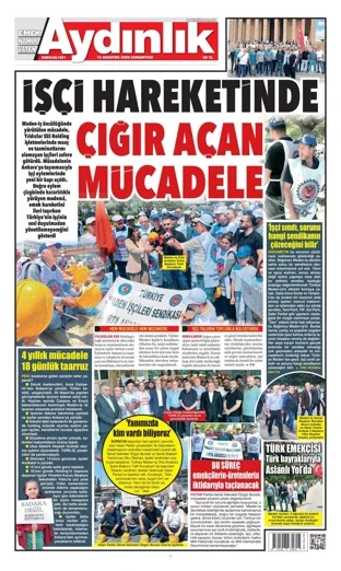Aydınlık Gazetesi 15 Ağustos 2026 günün manşeti