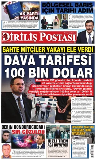 Diriliş Postası Gazetesi 15 Ağustos 2026 günün manşeti