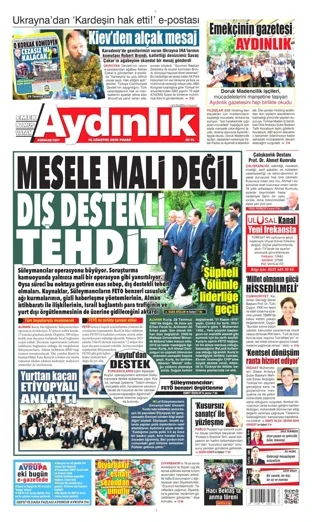 Aydınlık Gazetesi 16 Ağustos 2026 günün manşeti
