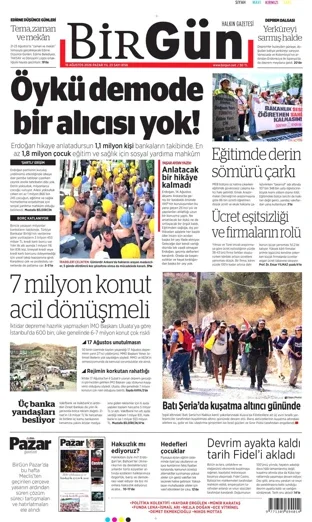 Birgün Gazetesi 16 Ağustos 2026 günün manşeti