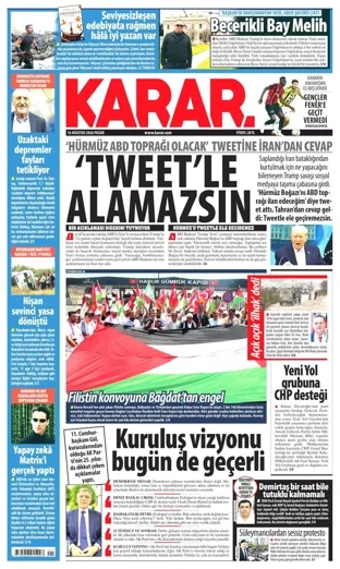 Karar Gazetesi 16 Ağustos 2026 günün manşeti