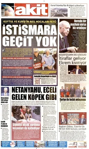 Yeni Akit Gazetesi bugünkü manşeti - 20 Ağustos 2026