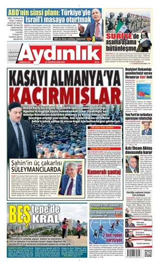 Aydınlık Gazetesi 25 Ağustos 2026 günün manşeti