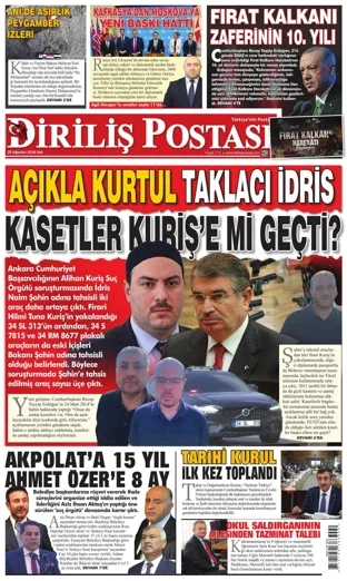Diriliş Postası Gazetesi 25 Ağustos 2026 günün manşeti
