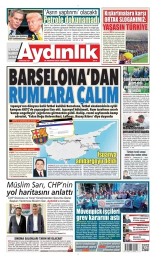 Aydınlık Gazetesi 26 Ağustos 2026 günün manşeti