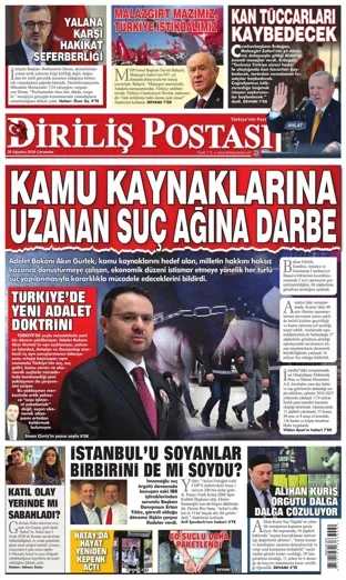 Diriliş Postası Gazetesi 26 Ağustos 2026 günün manşeti