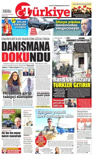 Türkiye Gazetesi 30 Ağustos 2026 günün manşeti