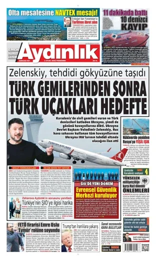 Aydınlık Gazetesi 3 Eylül 2026 günün manşeti