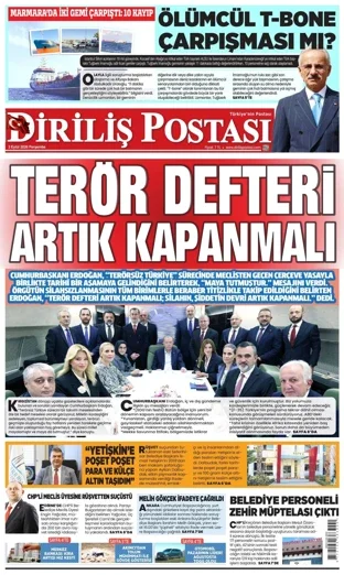 Diriliş Postası Gazetesi 3 Eylül 2026 günün manşeti