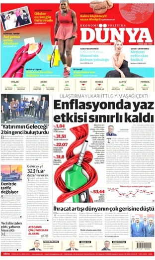 Dünya Gazetesi 4 Eylül 2026 günün manşeti