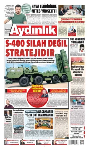 Aydınlık Gazetesi 5 Eylül 2026 günün manşeti