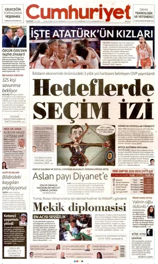 Cumhuriyet Gazetesi 7 Eylül 2026 günün manşeti