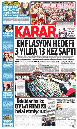 Karar Gazetesi 7 Eylül 2026 günün manşeti
