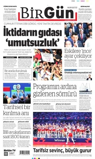Birgün Gazetesi 8 Eylül 2026 günün manşeti