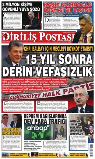 Diriliş Postası Gazetesi 8 Eylül 2026 günün manşeti