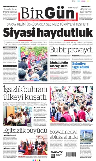 Birgün Gazetesi 9 Eylül 2026 günün manşeti