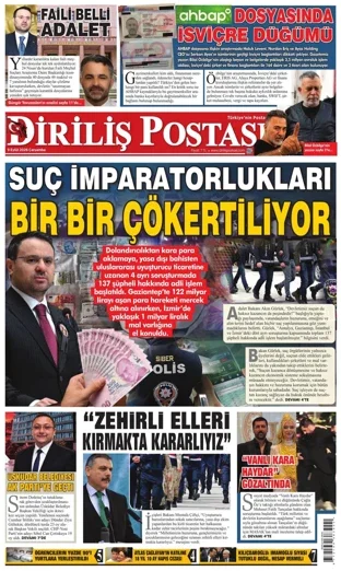 Diriliş Postası Gazetesi 9 Eylül 2026 günün manşeti