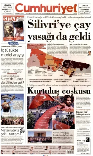 Cumhuriyet Gazetesi 10 Eylül 2026 günün manşeti