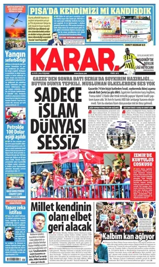 Karar Gazetesi 10 Eylül 2026 günün manşeti