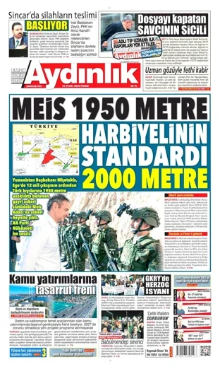Aydınlık Gazetesi 13 Eylül 2026 günün manşeti