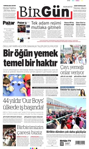 Birgün Gazetesi 13 Eylül 2026 günün manşeti