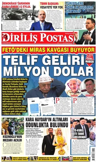 Diriliş Postası Gazetesi 13 Eylül 2026 günün manşeti