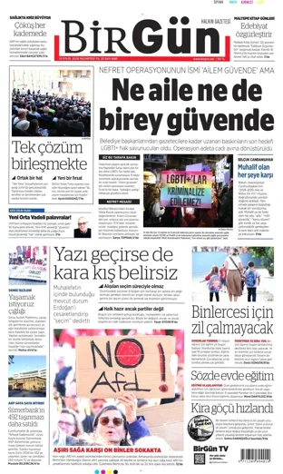 Birgün Gazetesi 14 Eylül 2026 günün manşeti