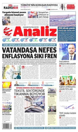 Analiz Gazetesi 17 Eylül 2026 günün manşeti