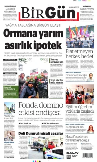 Birgün Gazetesi 17 Eylül 2026 günün manşeti
